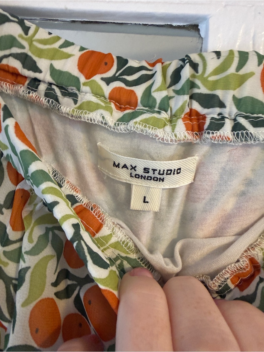 Max Studio Oranges Print Floral Tiered Maxi Skirt - Picture 4 of 5